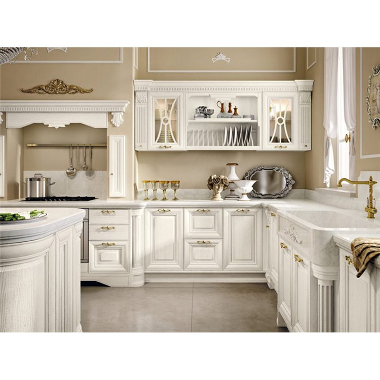 solid wood vintage kitchen cabinets with 2 doors and 2 drawers