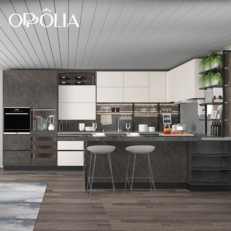 Oppein Modern Smart Lacquer Inside Ready To Assemble Cabinets Price European Style Kitchen Cabinet