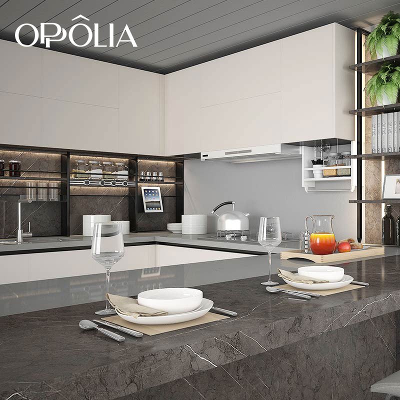 Oppein Modern Smart Lacquer Inside Ready To Assemble Cabinets Price European Style Kitchen Cabinet
