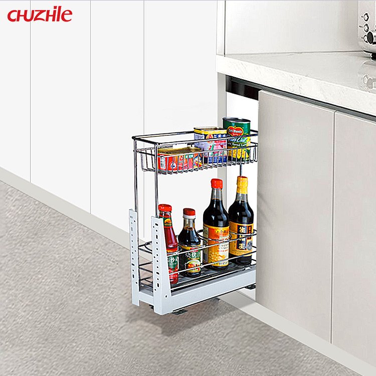 High Quality Metal Drawer Basket 150 Width Kitchen Cabinet Accessories Wire Basket Pull Out Basket