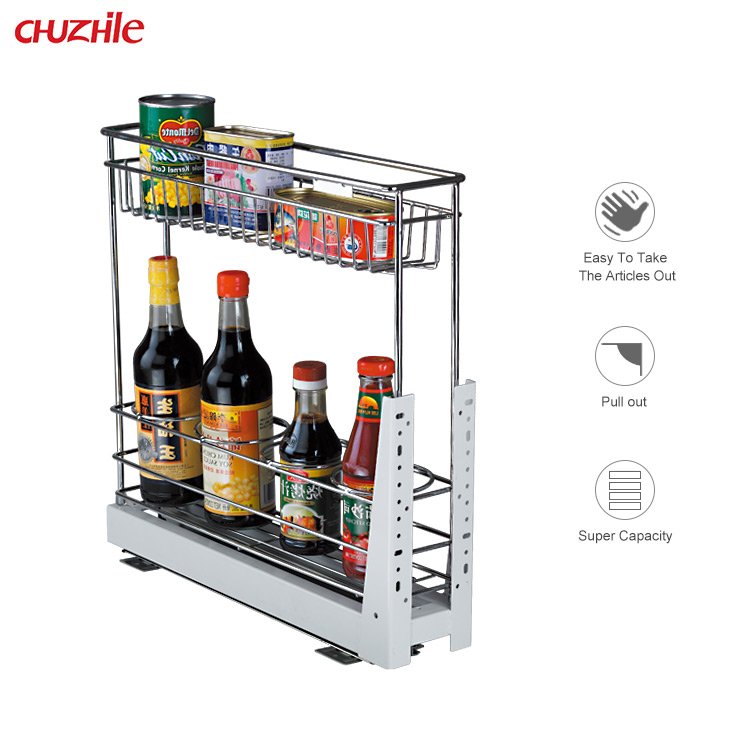High Quality Metal Drawer Basket 150 Width Kitchen Cabinet Accessories Wire Basket Pull Out Basket