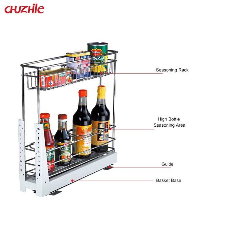 High Quality Metal Drawer Basket 150 Width Kitchen Cabinet Accessories Wire Basket Pull Out Basket