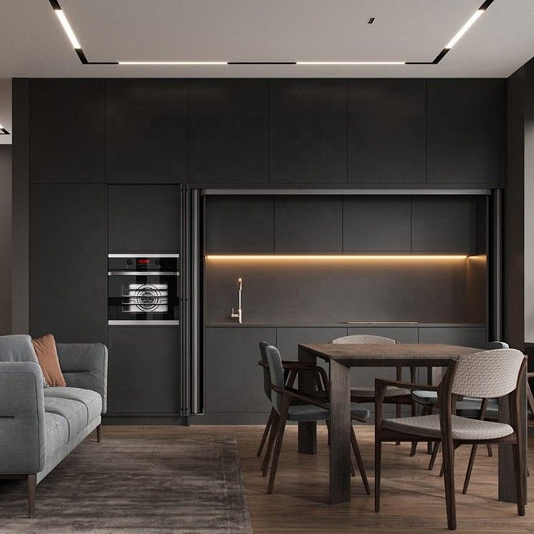 Hot selling kitchen furniture modern with door panel storage stainless steel kitchen cabinet
