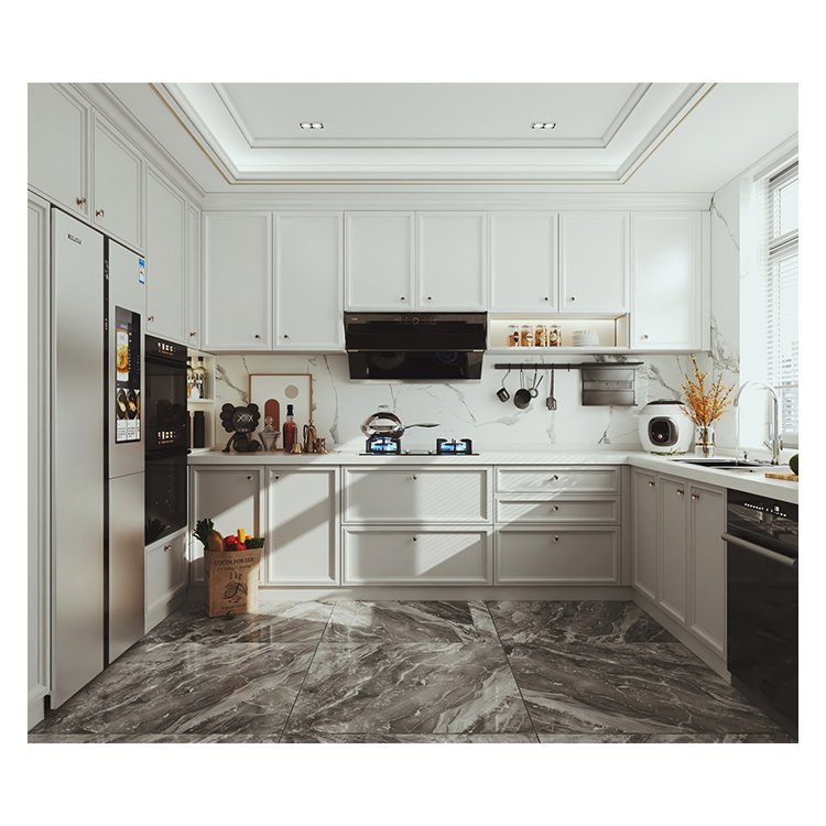 Custom Modern Modular Kitchen Cabinet Set MDF Built-In Ready to Assemble Hinge Drawer Slide Sink Accessories Direct Manufacturer