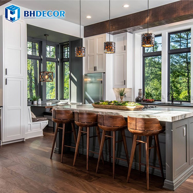 Hot Sale Cheap Custom Hamptons High End American Inset Cuisine Hdf Shaker Door Style Kitchen Cabinet