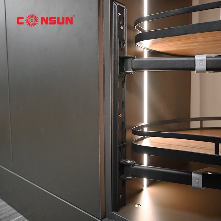 Cabinet Accessories drawer shelf revolving saucer S Corner Storage Basket System revolving Kitchen Cabinet Basket