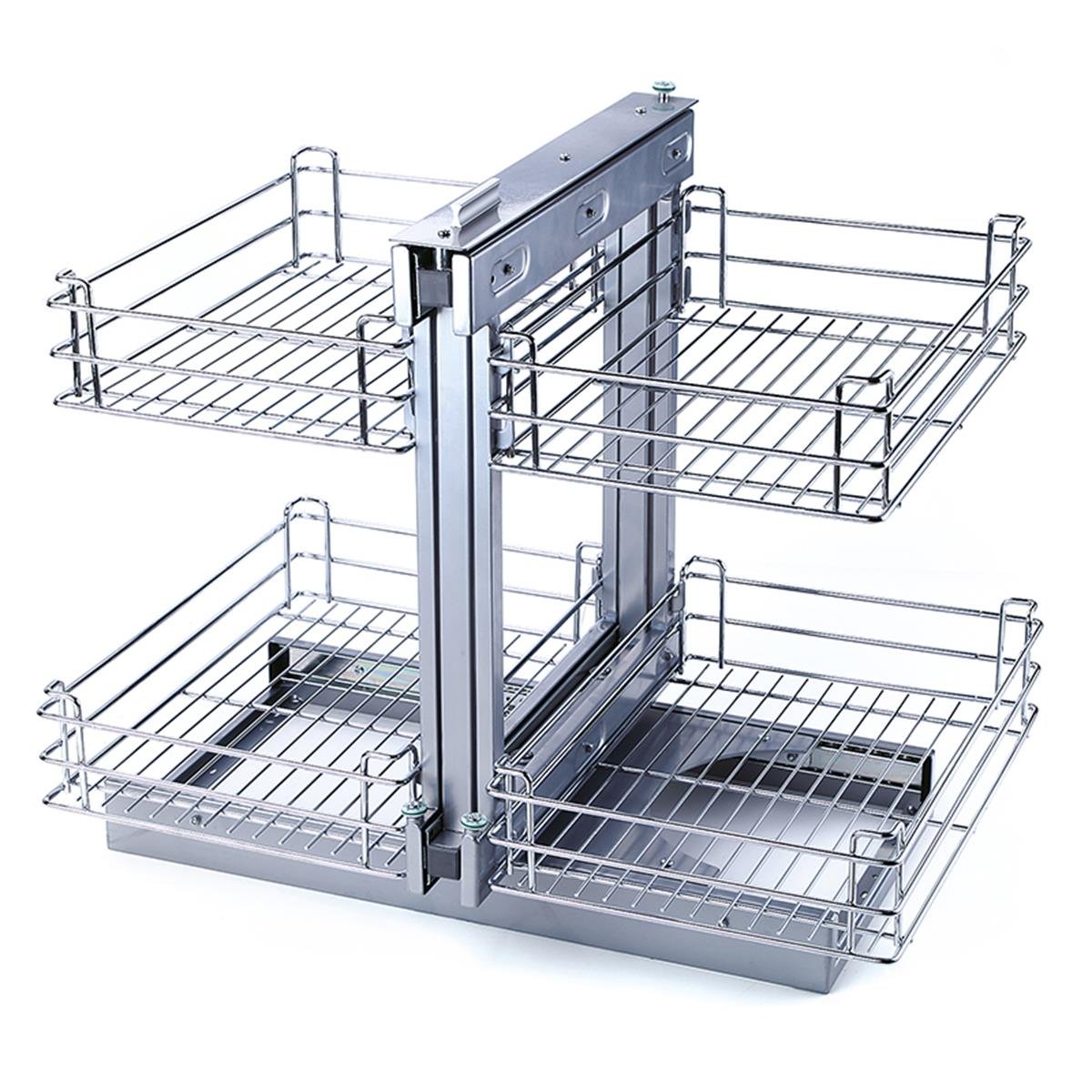 TKK Stainless Steel Kitchen Pantry Cabinet Storage Accessories Multifunction Pull Out Magic Corner Kitchen Storage Basket