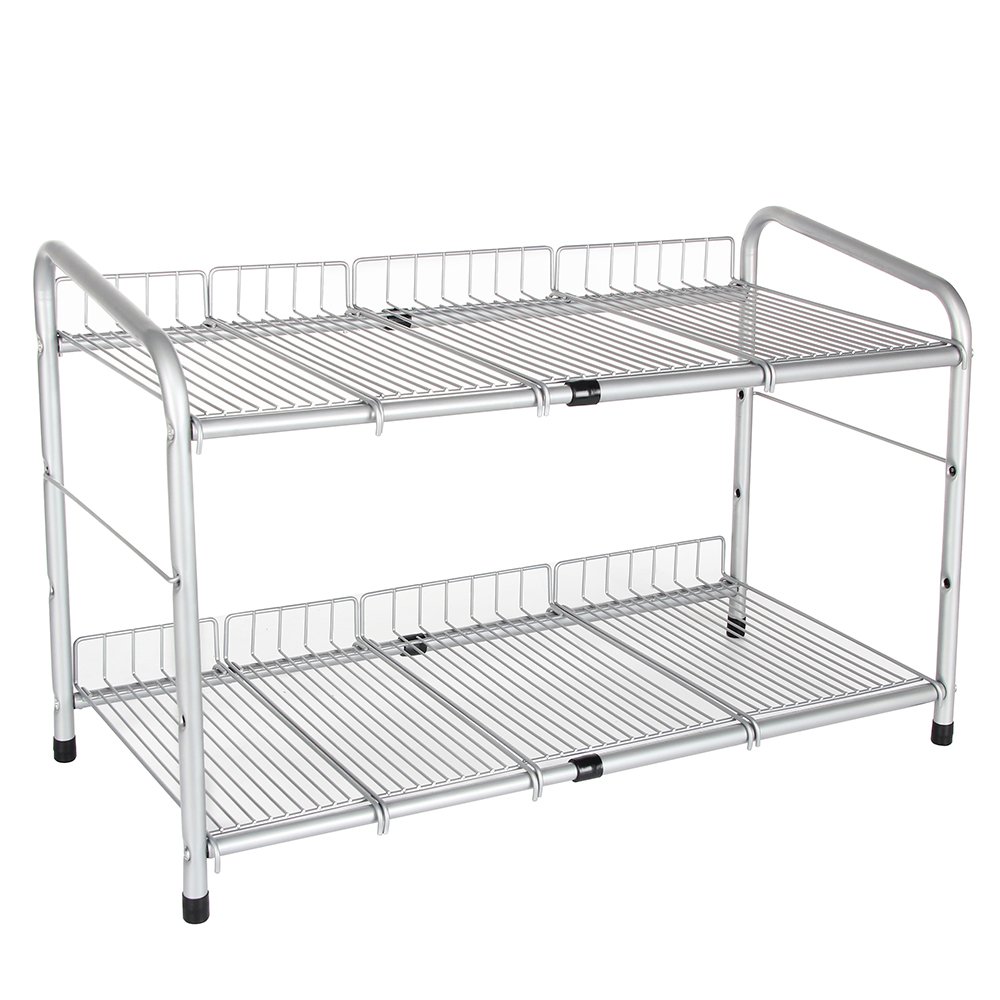 Double-Tier Sliding Drawer Storage Rack Expandable Metal Iron Kitchen Cabinet Basket Sink Organizer Shelf with OEM ODM Design