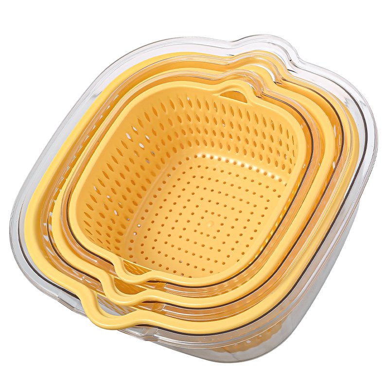 2024 Hot Selling Multi-Functional Factory Wholesale Vegetable Basket Transparent Draining Basket