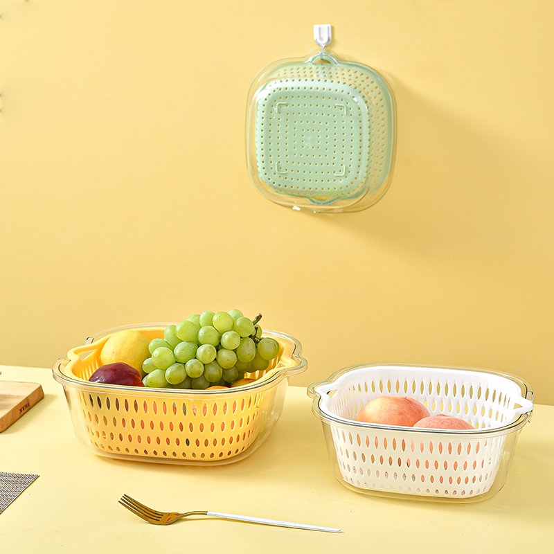2024 Hot Selling Multi-Functional Factory Wholesale Vegetable Basket Transparent Draining Basket