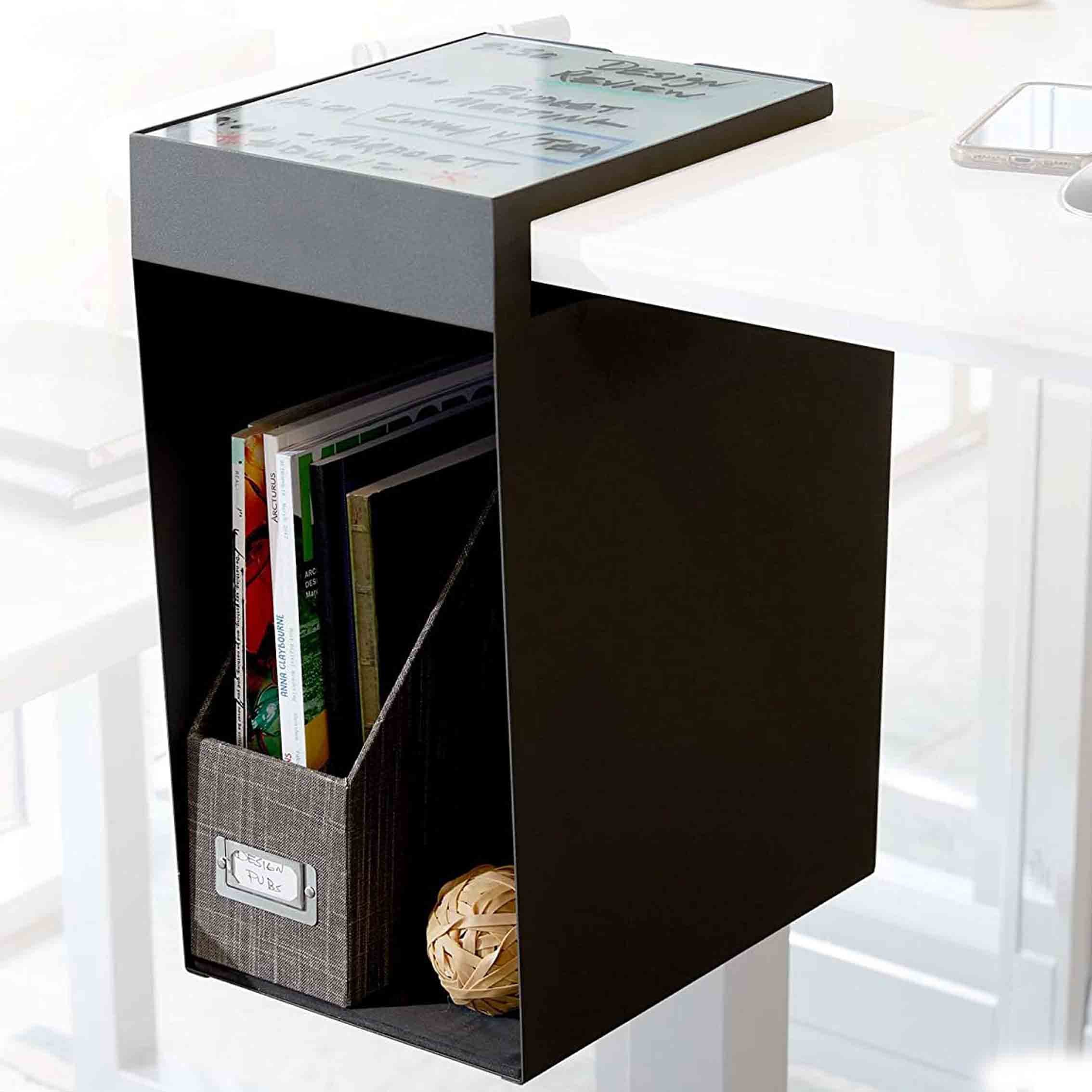 Solid Top Vertical Hanging Drawer Basket Desk Storage Under Cabinet Bookshelf Organizer