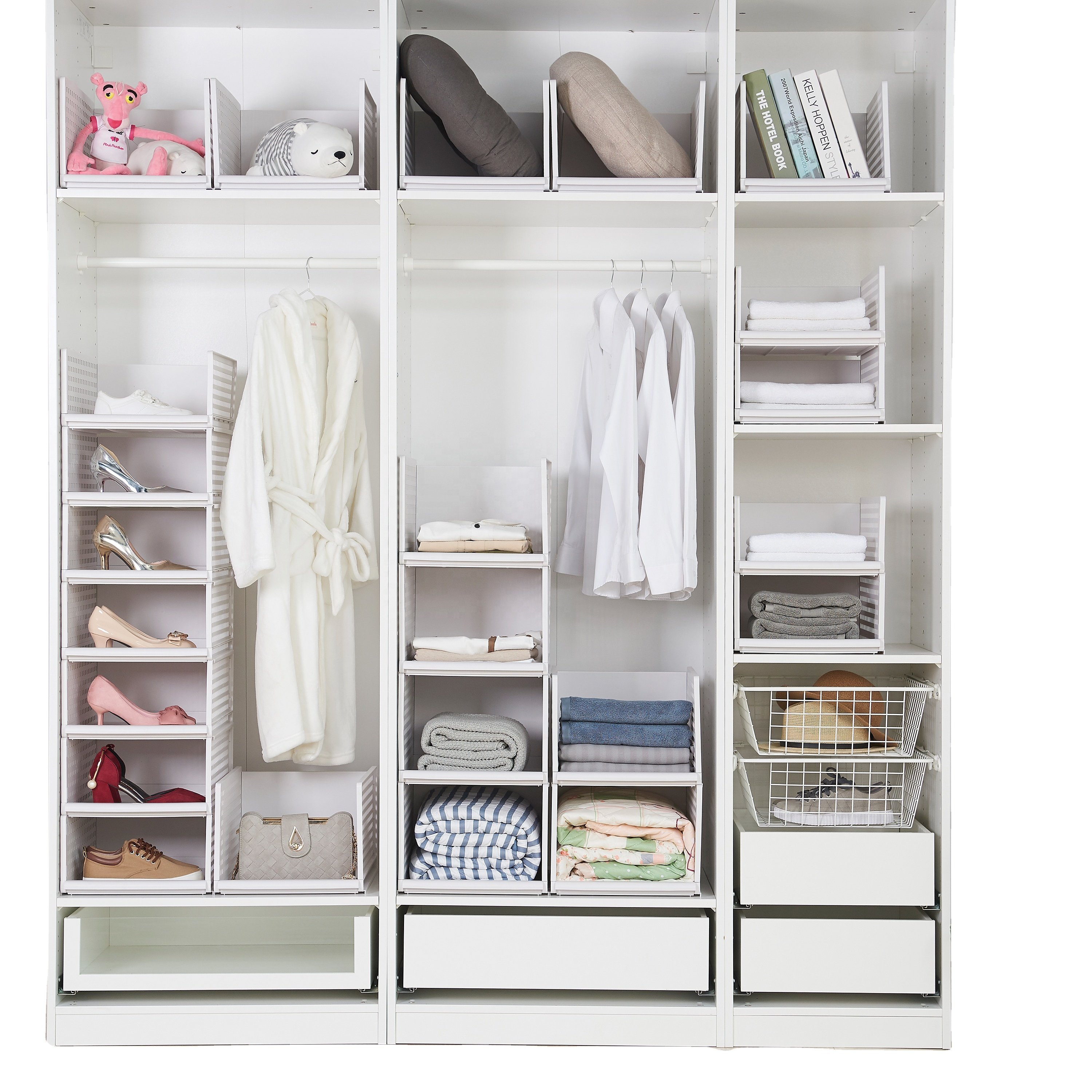 Hot Selling Plastic Closet Storage Drawers Box Stackable Foldable kids Baby Cloth Storage Basket
