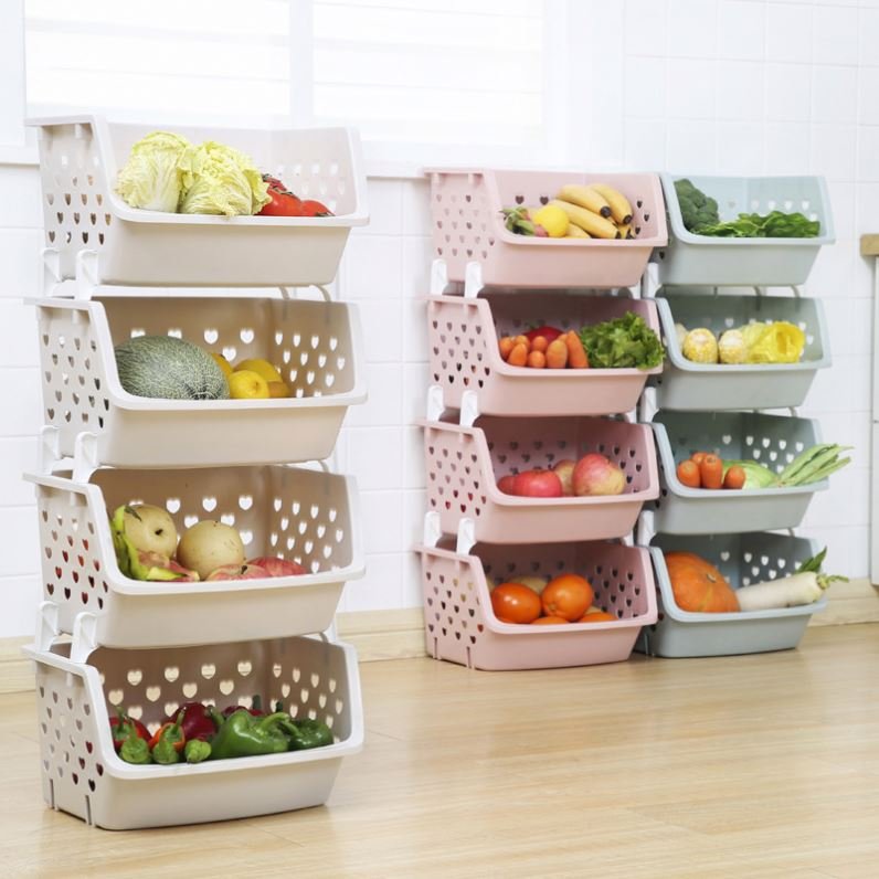 Modern 2pcs Golden Kitchen Plastic Hamper Basket Best Welcome Fashion Storage Accessories for Bathroom and Wardrobe