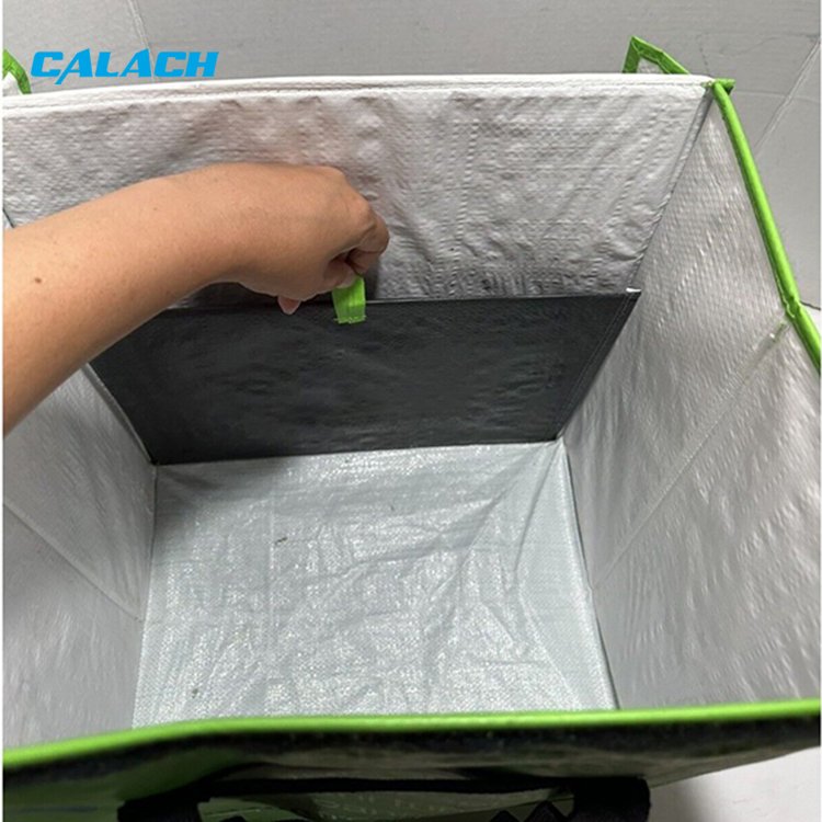Collapsible reinforced bottom washable fresh delivery reusable foldable green grocery box tote bag