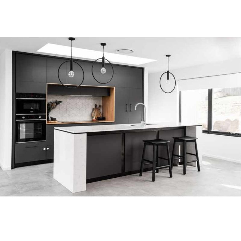 New Design European Style Laminate Custom Wood Cheap Modern Dark Shaker Kitchen Cabinet