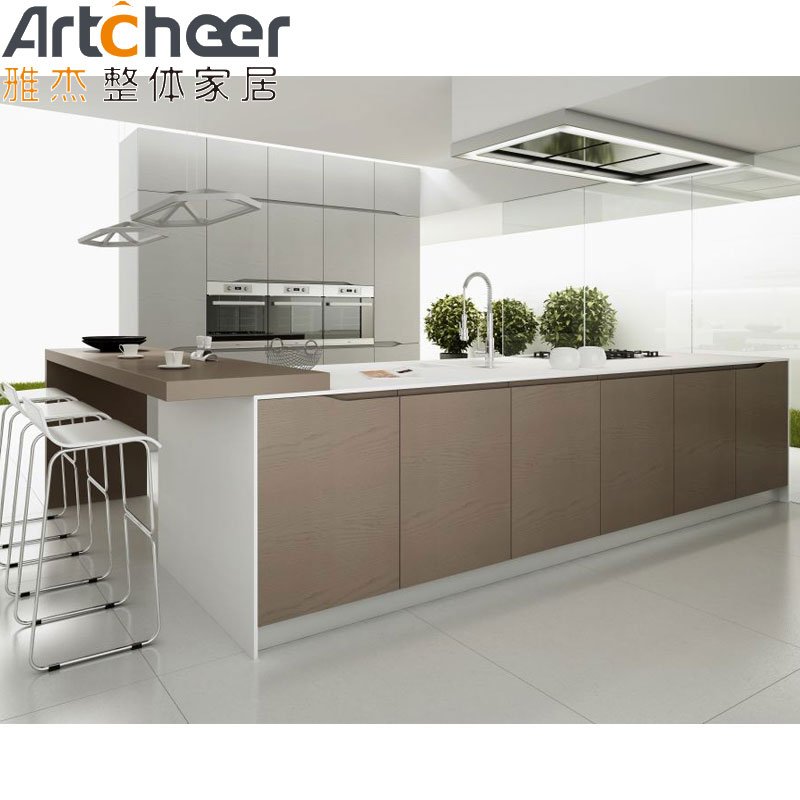 Home Improvement Kitchen Cupboard Ghana White PET Lacquer High Glossy Mini Kitchen Cabinet Design For Small Kitchens