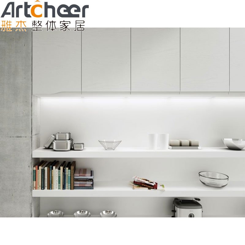 Home Improvement Kitchen Cupboard Ghana White PET Lacquer High Glossy Mini Kitchen Cabinet Design For Small Kitchens