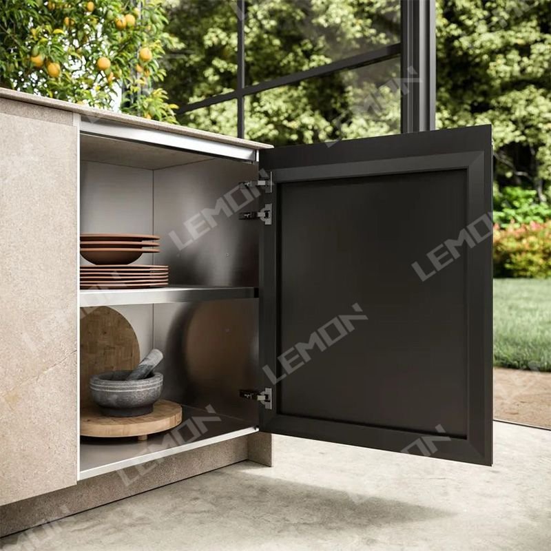 High End Designs Custom Color Stainless Steel Kitchen Cabinets With Stove Sink Faucet For Outside Cooking
