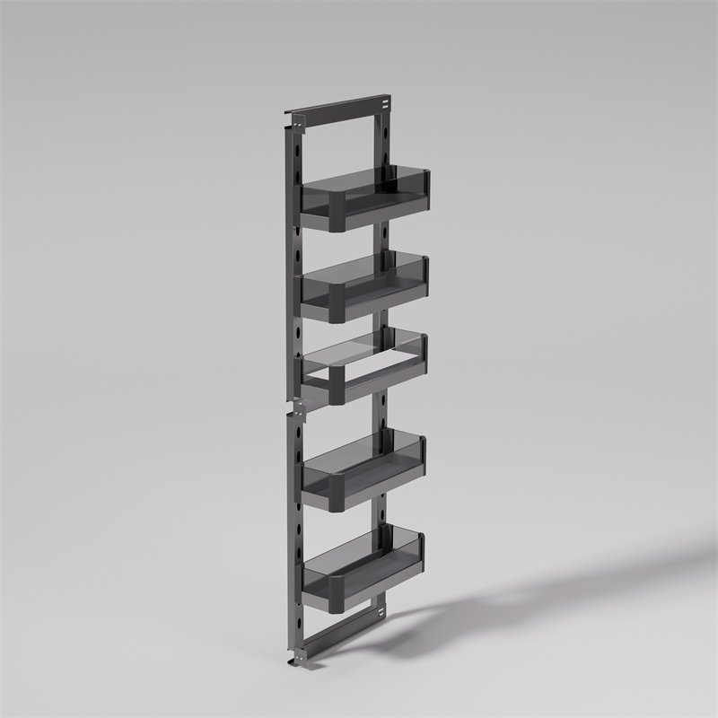 Stainless Steel Storage Kitchen Cabinet Shelves Organizers 5 Layer Sliding Side Glass Storage Drawer Pull Out Basket