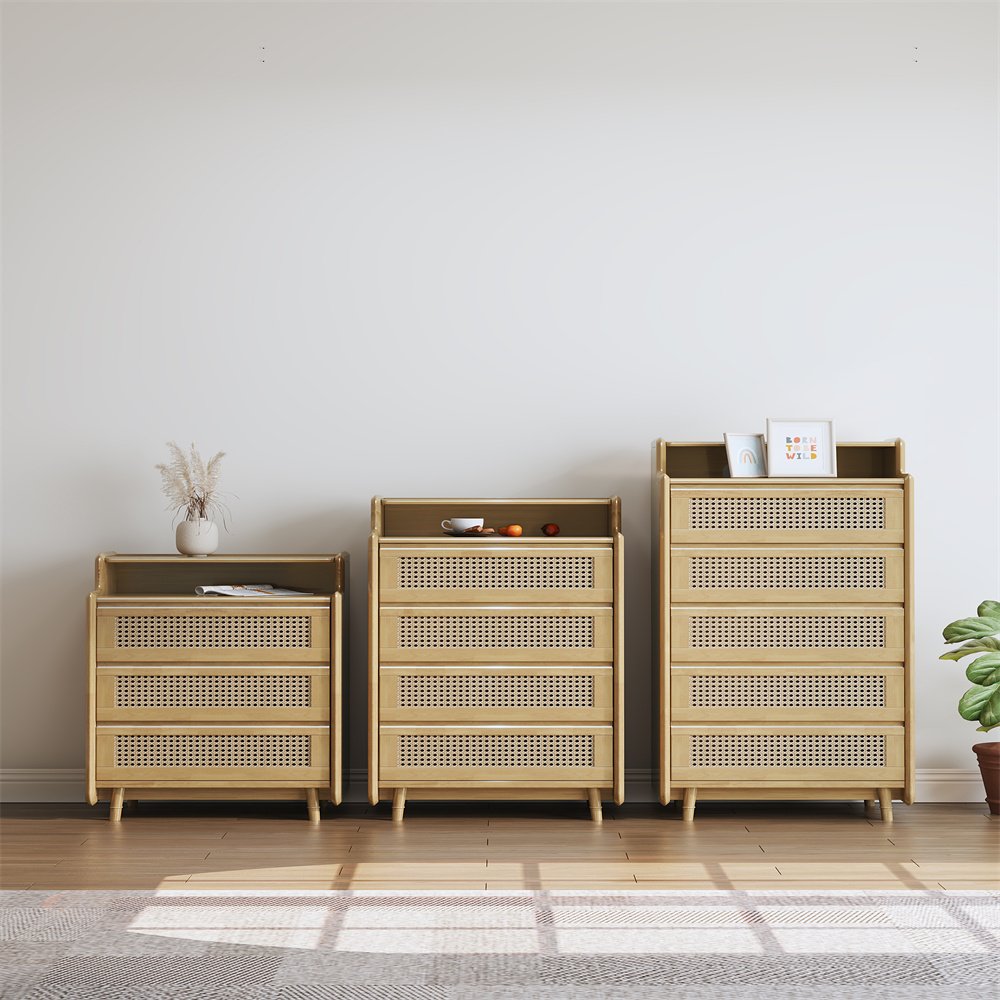 Factory hot wholesale customized living room storage cabinet with basket drawer solid wood furniture