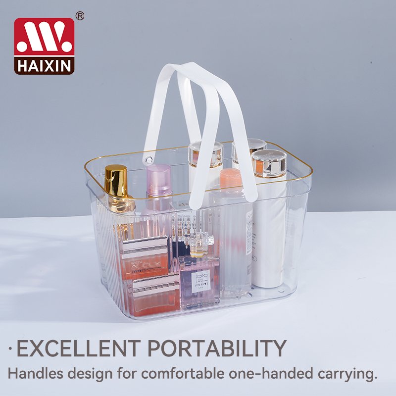 Take away utensil tools container toys snack food toiletries cosmetic makeup bins organizers plastic storage basket with handles