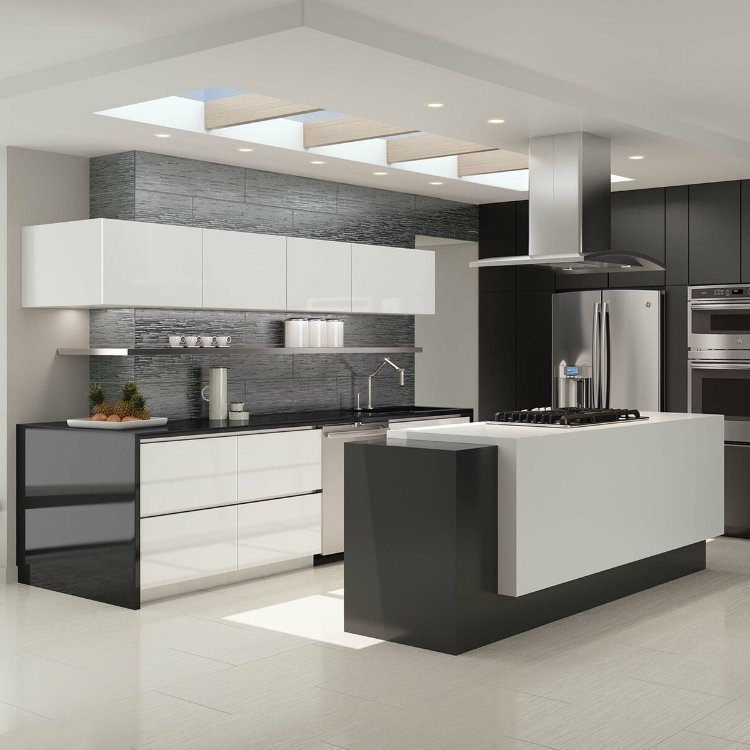 Modern Custom Designs Affordable High Gloss Kitchen Cabinets Luxury Modular White Kitchen Cabinet Furniture Set