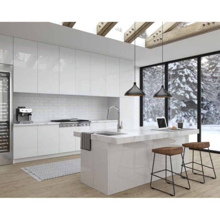 Modern Custom Designs Affordable High Gloss Kitchen Cabinets Luxury Modular White Kitchen Cabinet Furniture Set