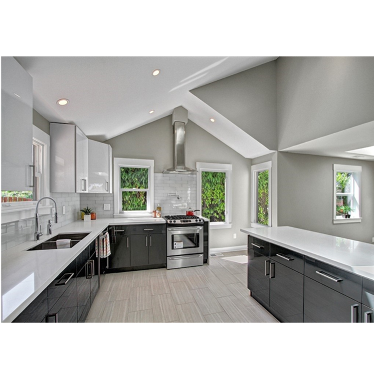 Prima Housing High Level Good High Gloss Lacquer Kitchen Cabinet Doors Modular Kitchen Cabinet With Island