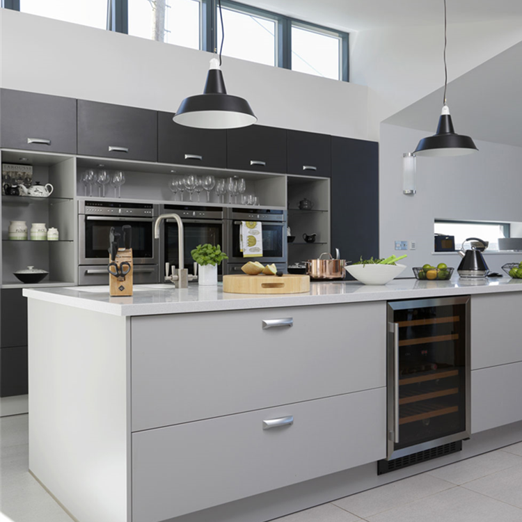 Prima Housing High Level Good High Gloss Lacquer Kitchen Cabinet Doors Modular Kitchen Cabinet With Island