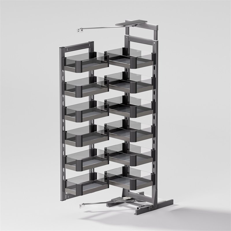 Smart Intelligent Elevator Linkage Snack Cabinet Storage Tall 5 6 Layers Kitchen Cabinet Pull Out Glass Basket Unit Pantry