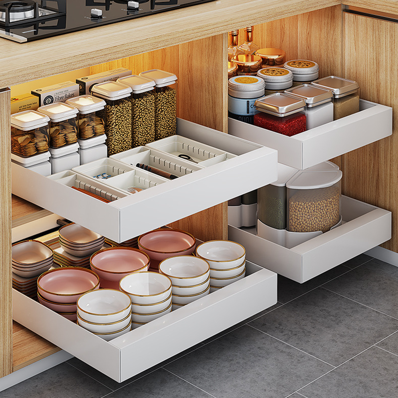 Kitchen Storage Accessories Pull Out Drawer Basket Sliding Spice Rack Organizer for Kitchen Cabinet Spices Just Pull Out
