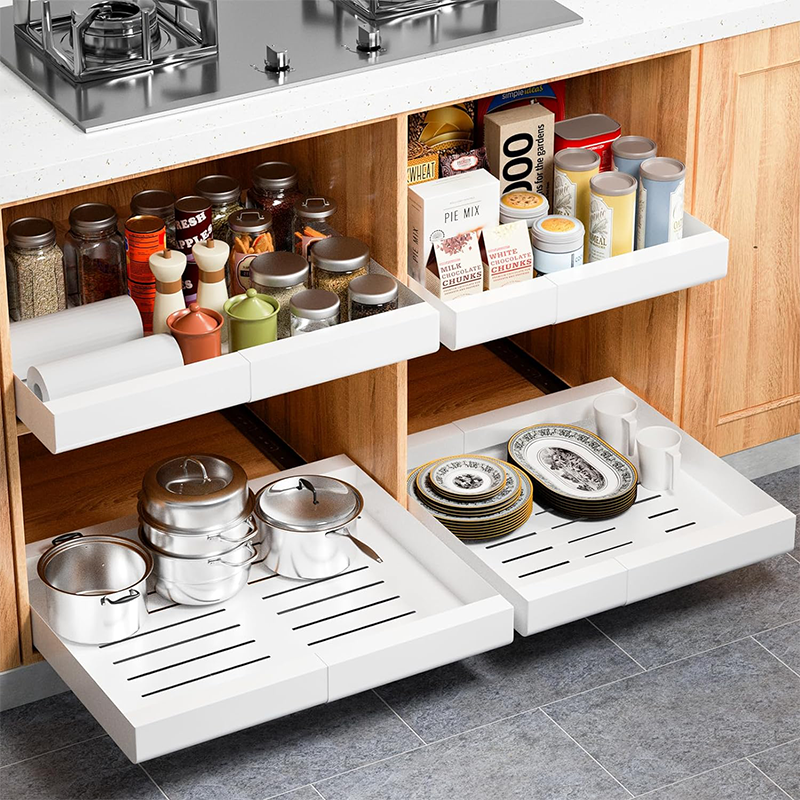Kitchen Storage Accessories Pull Out Drawer Basket Sliding Spice Rack Organizer for Kitchen Cabinet Spices Just Pull Out