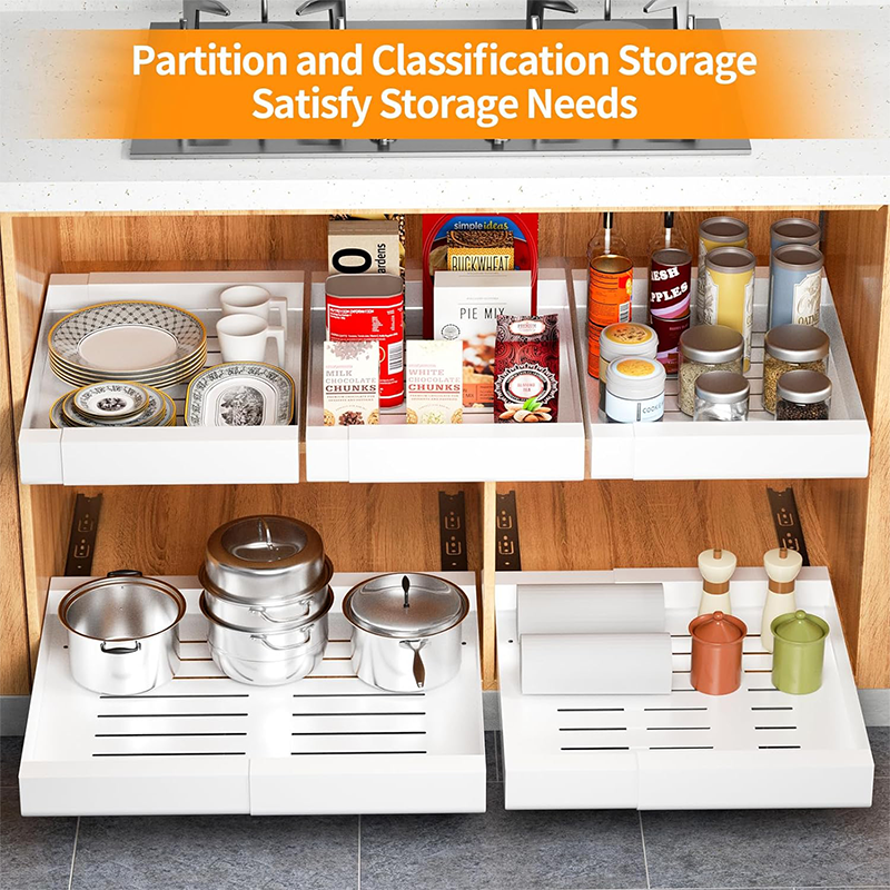 Kitchen Storage Accessories Pull Out Drawer Basket Sliding Spice Rack Organizer for Kitchen Cabinet Spices Just Pull Out