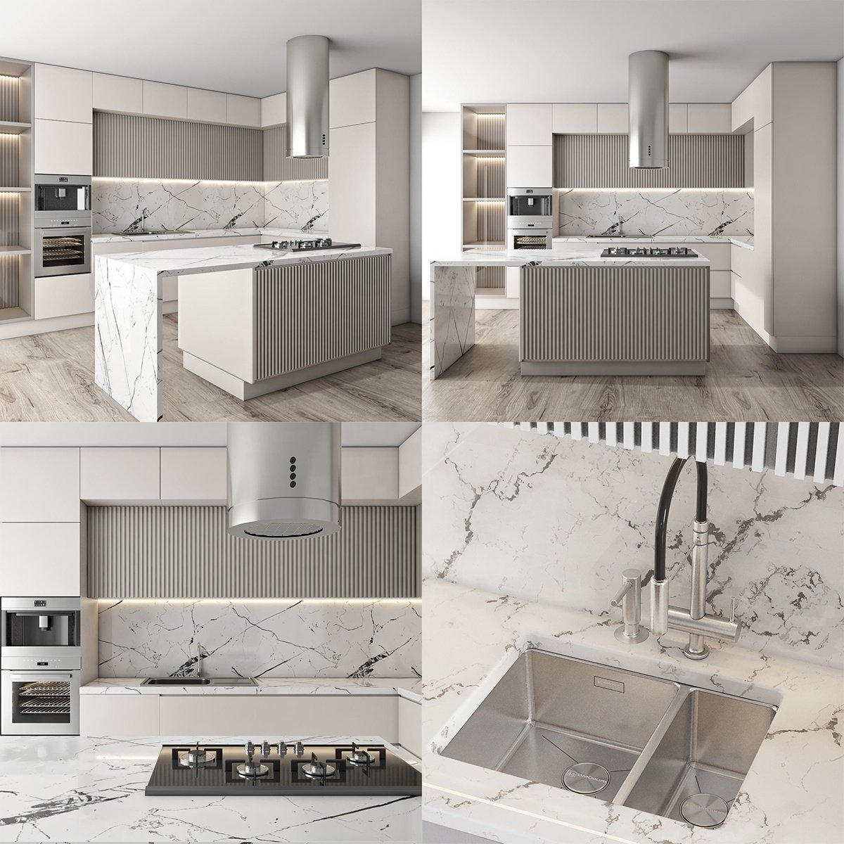 PA free standing built in complete prefab fitted modern designs kitchen units