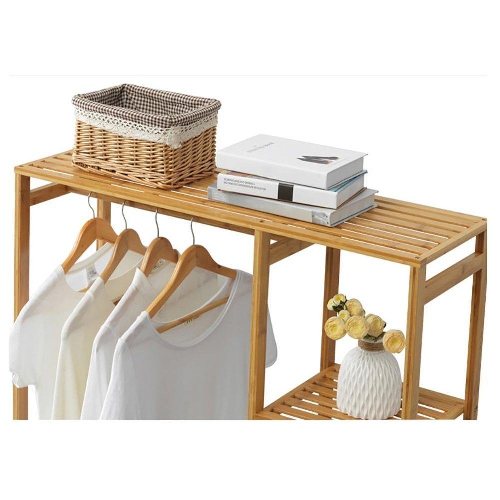 Wholesale Bamboo Coat Rack with 4 Tier Storage Shelves for Clothing Organizer,Modern Bamboo Coat Rack,Wardrobe Closet Organizer