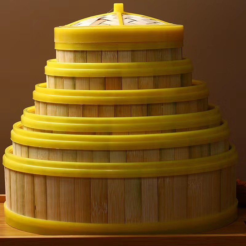 Bamboo Steamer Basket Set with 50x Steamer Liners , Chinese Steamer for Cooking Food