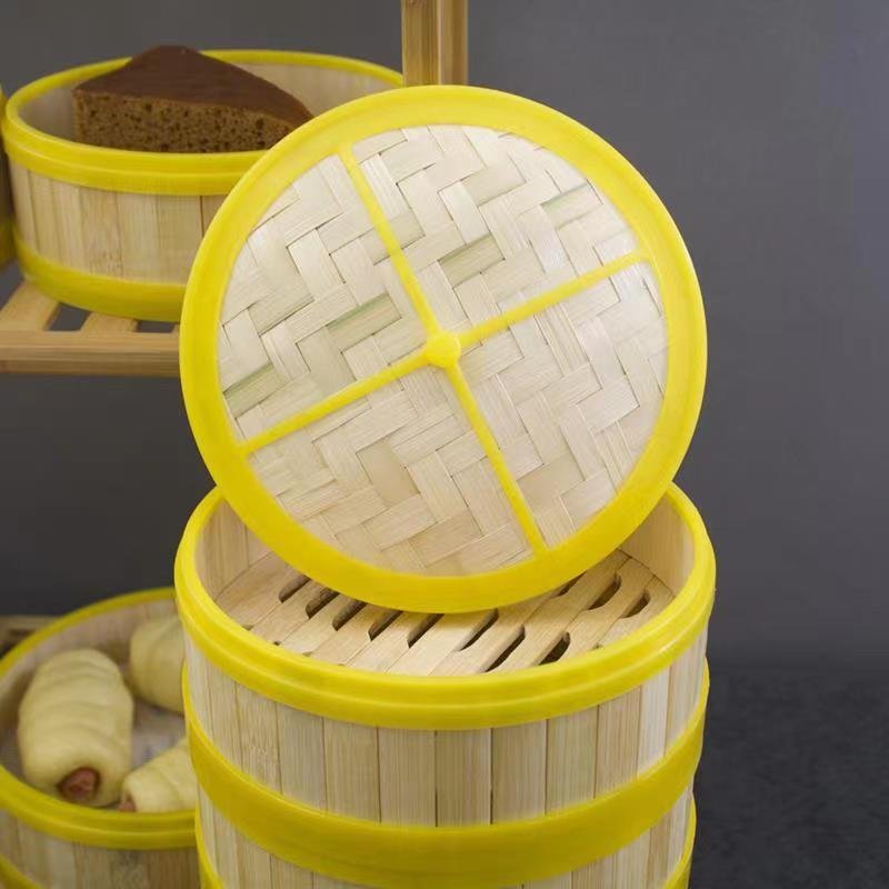 Bamboo Steamer Basket Set with 50x Steamer Liners , Chinese Steamer for Cooking Food