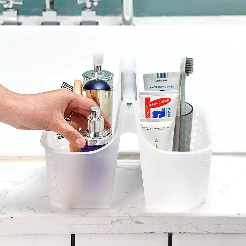 Multipurpose Bathroom Shower Caddy Plastic Storage Baskets With Handle