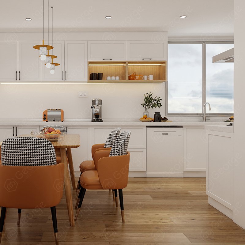New design ideas simple modular cupboard Particle Board wooden full kitchen cabinet modern