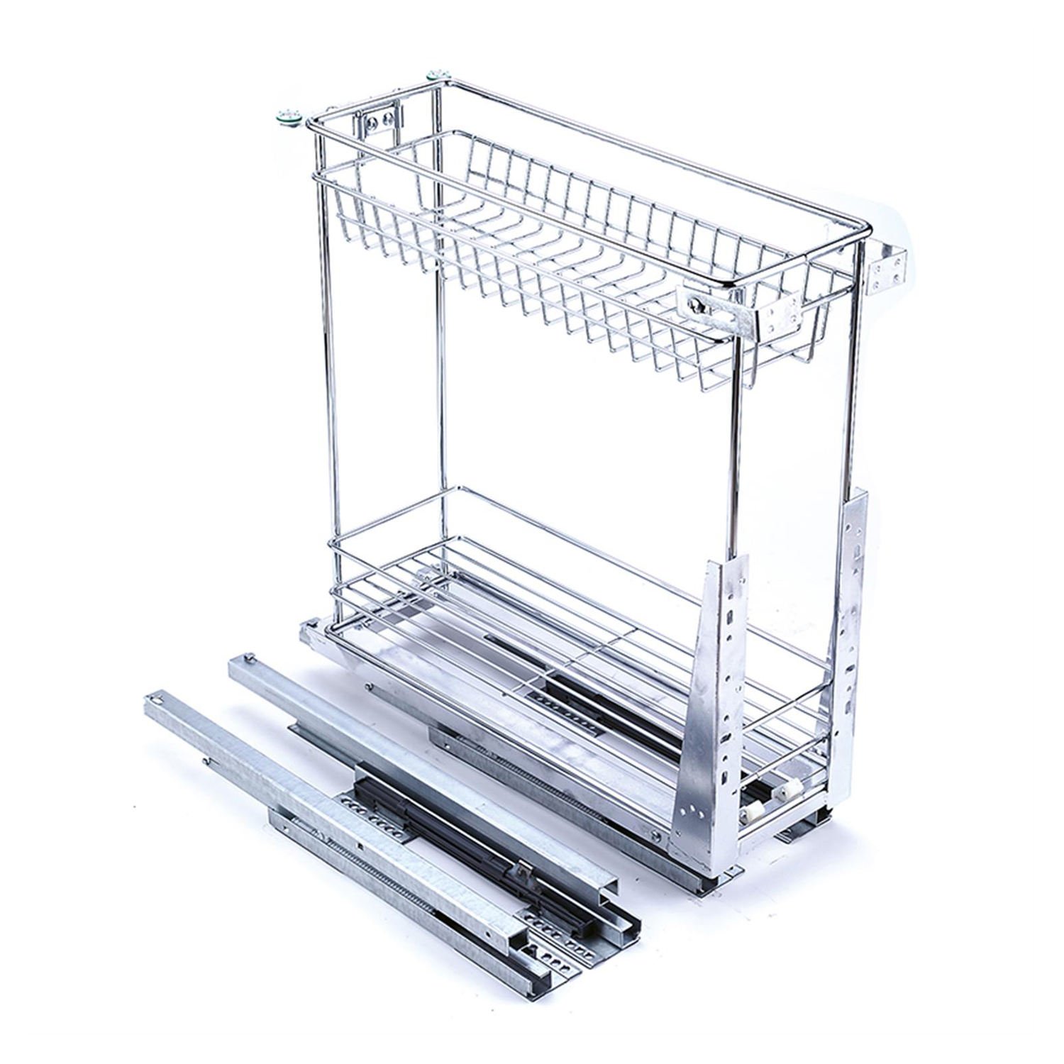 TKK Kitchen Cabinets Accessories Stainless Steel Organizer Seasoning Storage Pull out Drawer Pantry Wire Basket