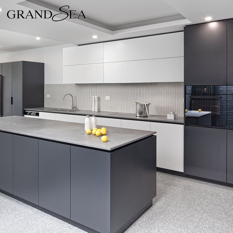 Contemporary Home Full Set Design USA L Shape Melamine Backsplash Kitchen Wall Cabinet Price