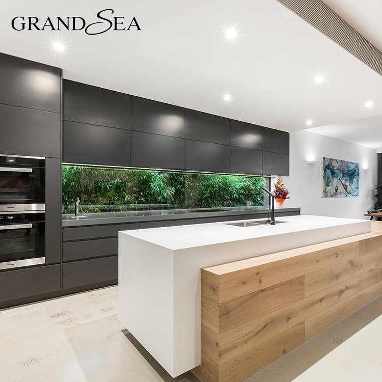 Contemporary Home Full Set Design USA L Shape Melamine Backsplash Kitchen Wall Cabinet Price