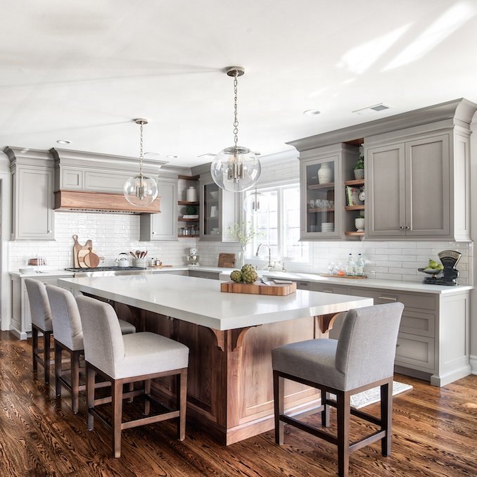 2024 Hangzhou Vermont American Classic Wooden Design Kitchen Cabinet Gray Custom Cabinetry Kitchen