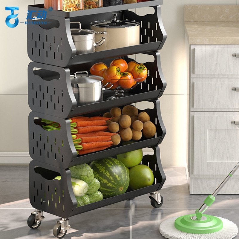 Kitchen multilayer Vegetable Fruit food Removable Organizer Shelf Basket seasoning Tableware Multifunctional Drawer Storage rack