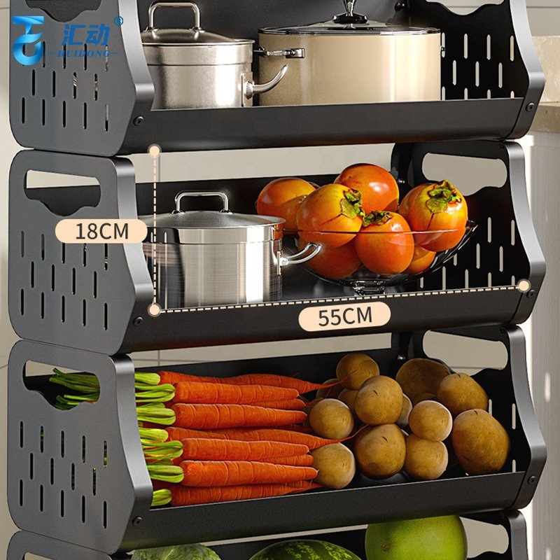Kitchen multilayer Vegetable Fruit food Removable Organizer Shelf Basket seasoning Tableware Multifunctional Drawer Storage rack