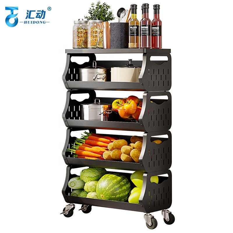 Kitchen multilayer Vegetable Fruit food Removable Organizer Shelf Basket seasoning Tableware Multifunctional Drawer Storage rack