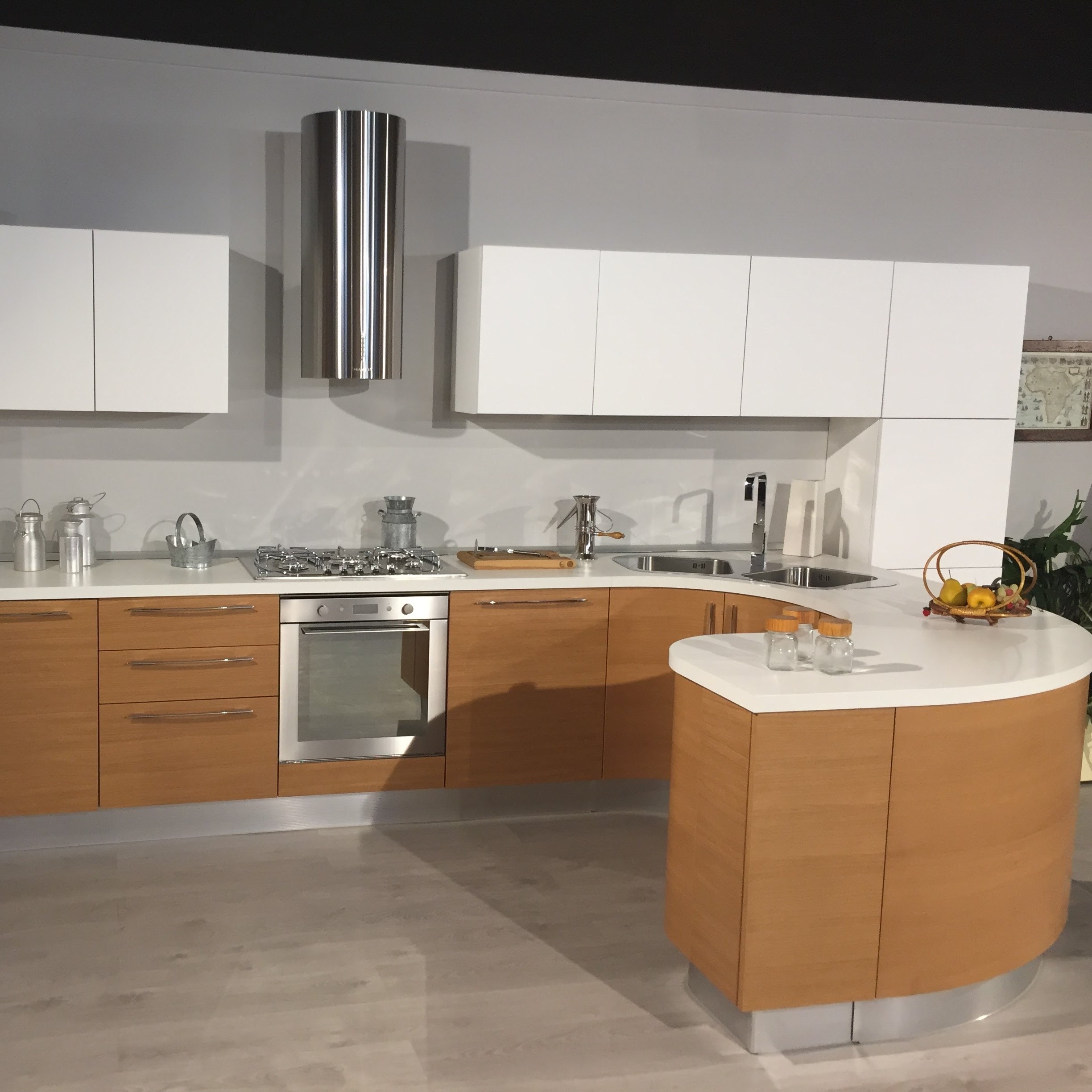 Commercial ready to made wood veneer finished clear painting kitchen furniture island