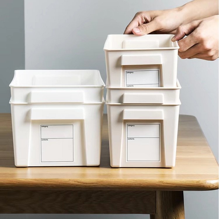 URU Kitchen Portable Stackable Plastic Storage Basket with Handle For Fruit