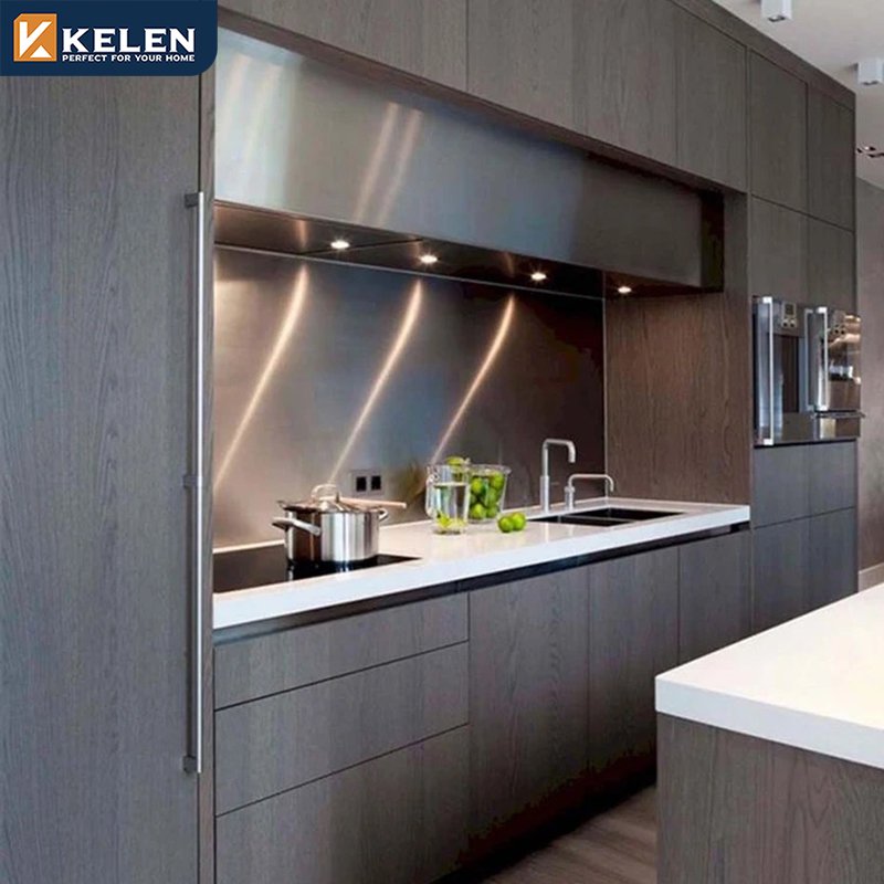 KELEN 2024 kitchen cabinet wholesale supplier mdf modular custom modern wood furniture kitchen cabinet