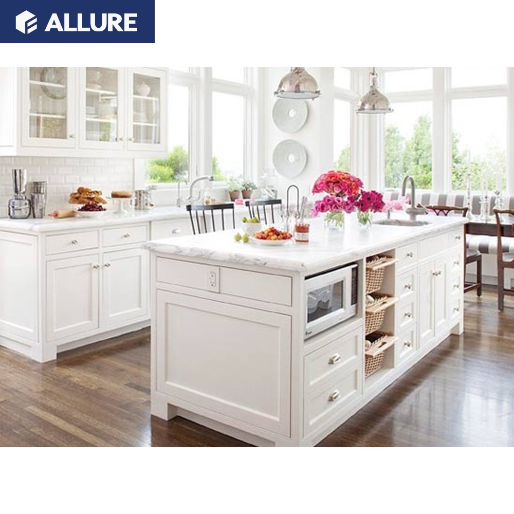 Allure vintage industrial oak shaker white ash mdf wood wall hanging kitchen cabinet mechanism